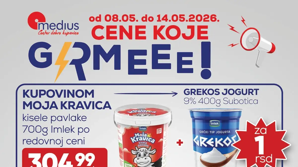 Medius akcija 08–14.05.2026 Grand kafa banana Rosa voda i Silan na velikom sniženju