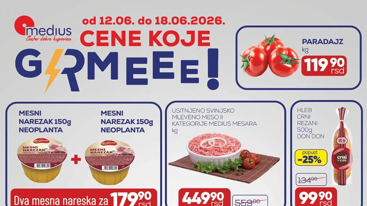 Medius akcija do 42% popusta – cene koje grme i sniženja prehrane do 18.06.2026