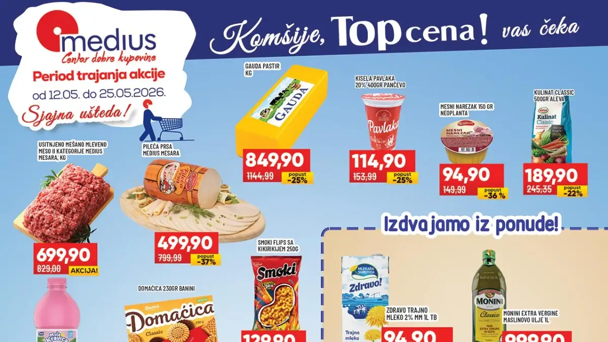 Medius TOP cena katalog 12–25.05.2026 – mleveno meso, gauda, Pepsi i kućna hemija na akciji