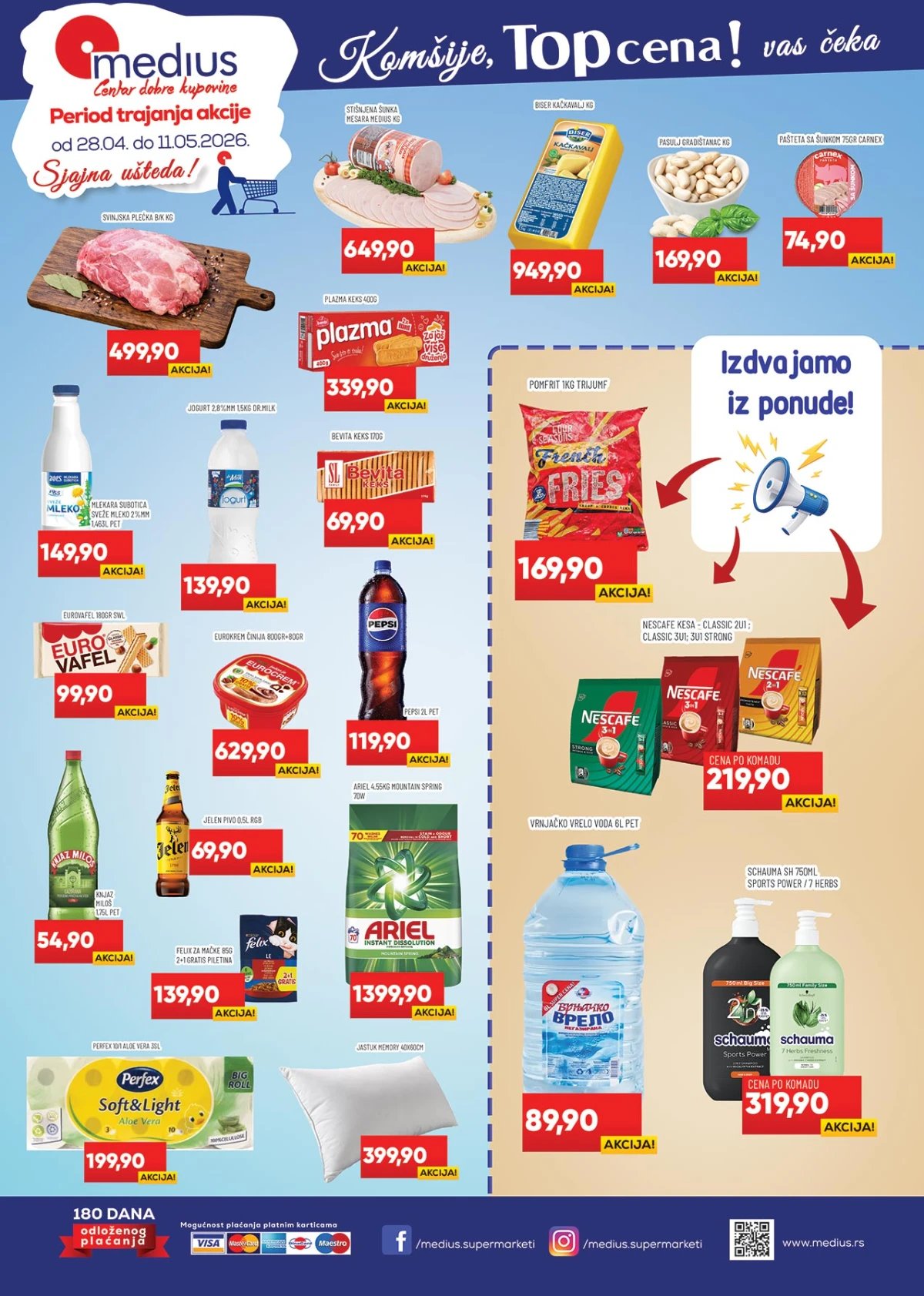 Medius Top cena katalog – sniženja hrane, pića i hemije do 11. maja 2026 prva strana