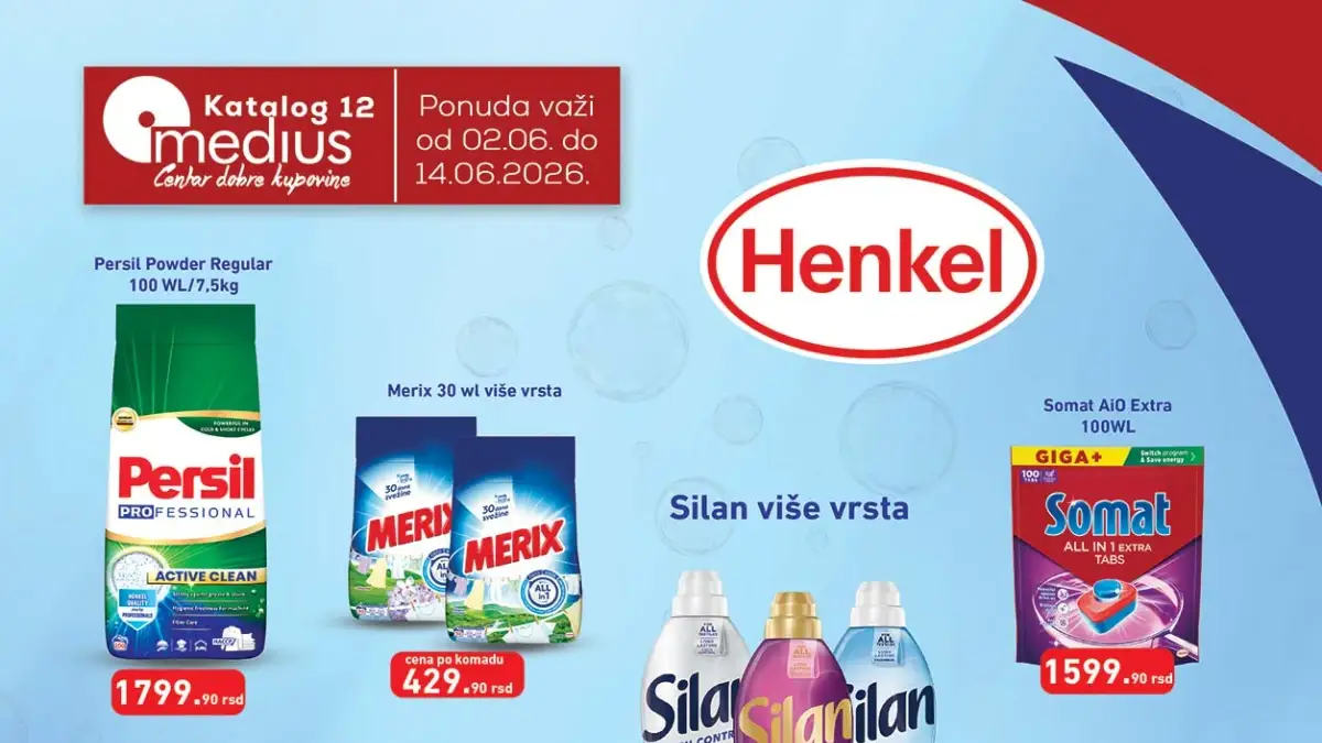 Medius Henkel katalog jun 2026 proizvodi za pranje veša i negu domaćinstva do 14.06.2026