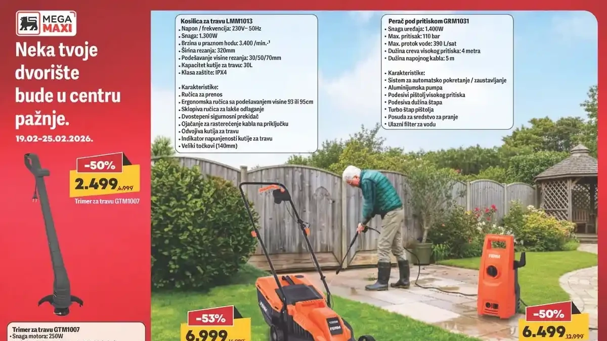 MEGA Maxi akcija baštenski nameštaj i oprema za dvorište na sniženju do 25. februara 2026