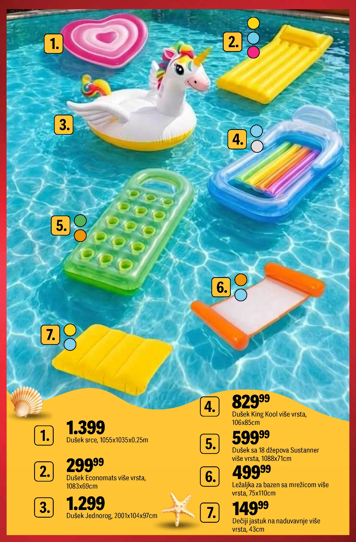 Mega Maxi dušeci i rekviziti za leto – strana 12 Mega Maxi dušeci za bazen 2026 – rekviziti za plivanje i odmor