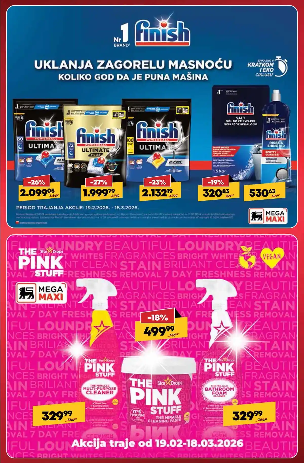 MEGA Maxi akcija Kada je kuća čista sve blista katalog sniženja do 18. marta 2026 MEGA Maxi akcija Kada je kuća čista sve blista kućna hemija i sredstva za čišćenje na sniženju do 18. marta 2026