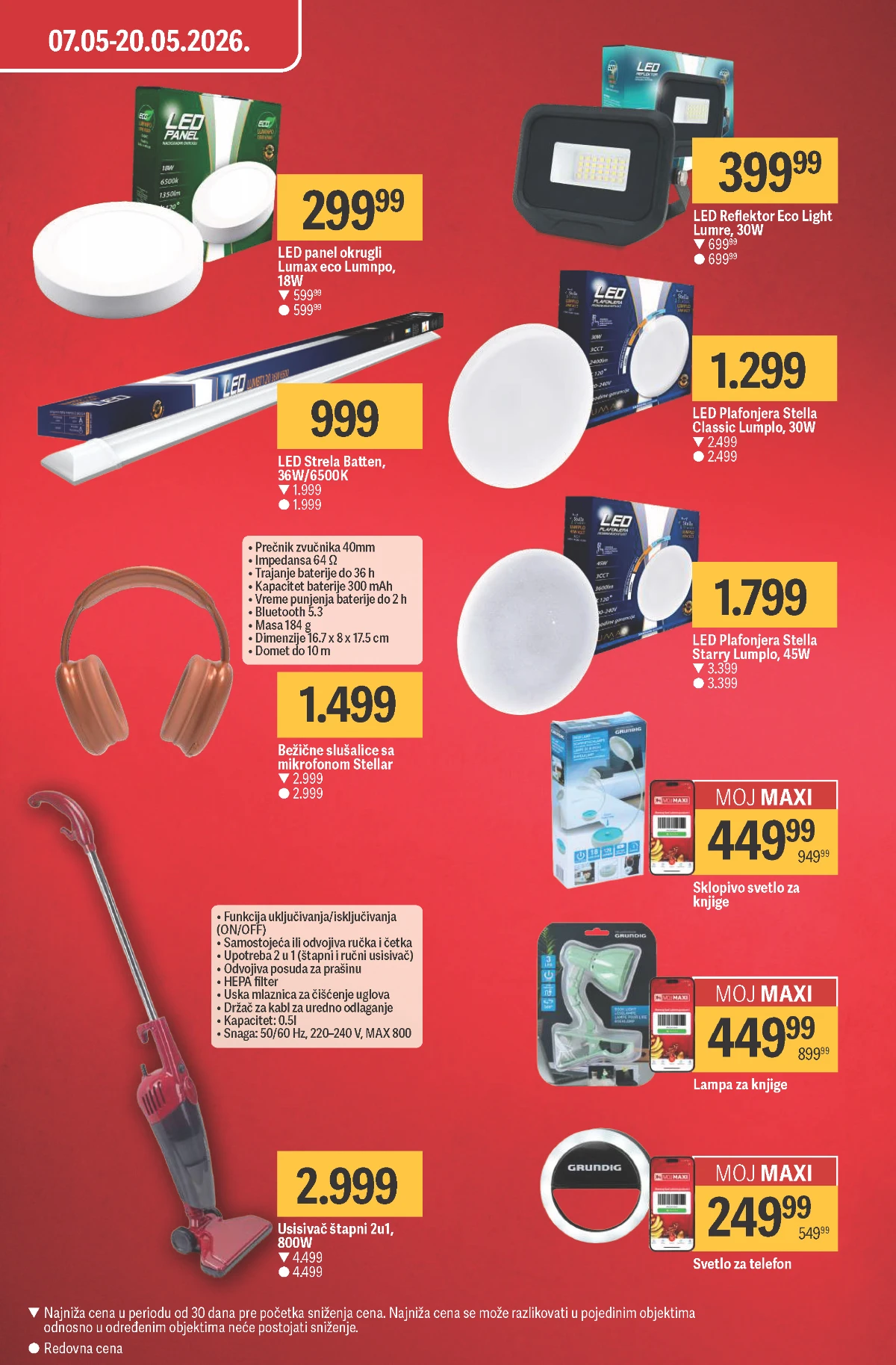 Mega Maxi LED rasveta, slušalice i mali kućni aparati na akciji