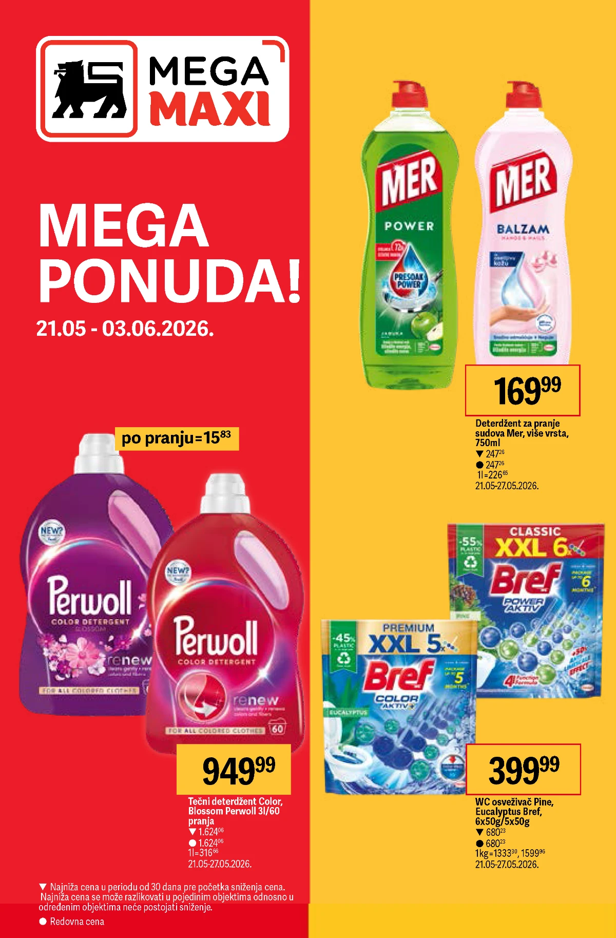 Mega Maxi katalog 21.05–03.06.2026 – Perwoll, Mer, Bref i kućna hemija na akciji