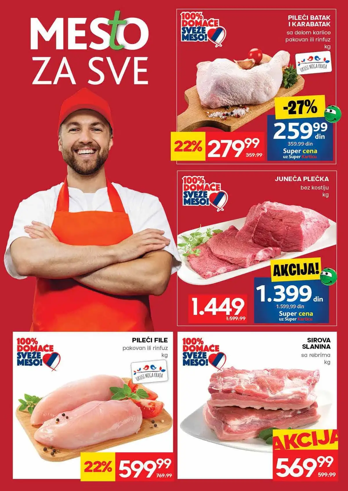 Mercator akcija do 22. april 2026 strana 4 meso i mlečni proizvodi Srbija