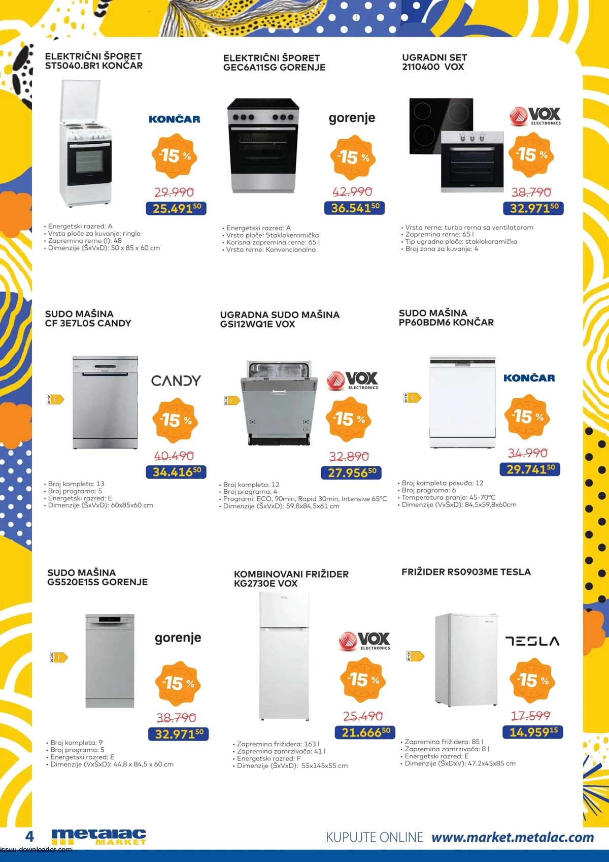 Metalac Market akcija katalog strana 4 sniženja do 50% do 31. marta 2026