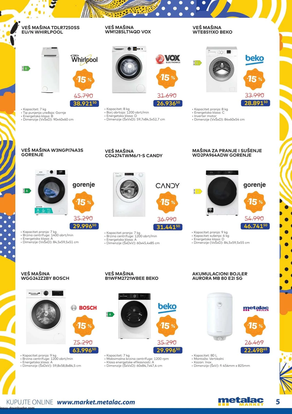 Metalac Market akcija katalog strana 5 sniženja do 50% do 31. marta 2026