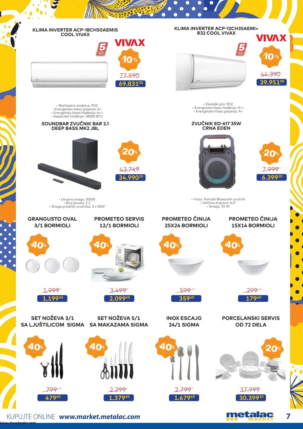 Metalac Market akcija katalog strana 7 sniženja do 50% do 31. marta 2026