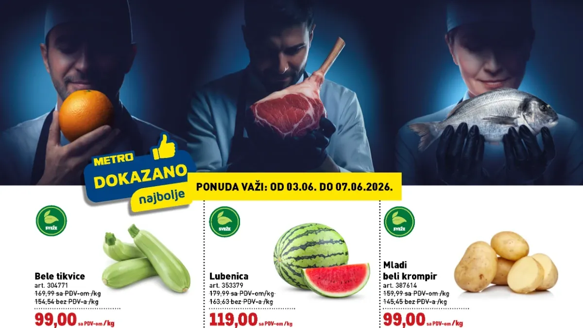 METRO Dokazano najbolje akcija od 03.06. do 07.06.2026 – sveže meso, riba, voće i povrće po nižim cenama