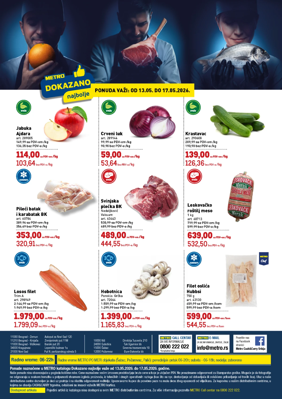 METRO Dokazano najbolje katalog 13.05–17.05.2026 jabuka Ajdara crveni luk pileći batak i losos filet na akciji