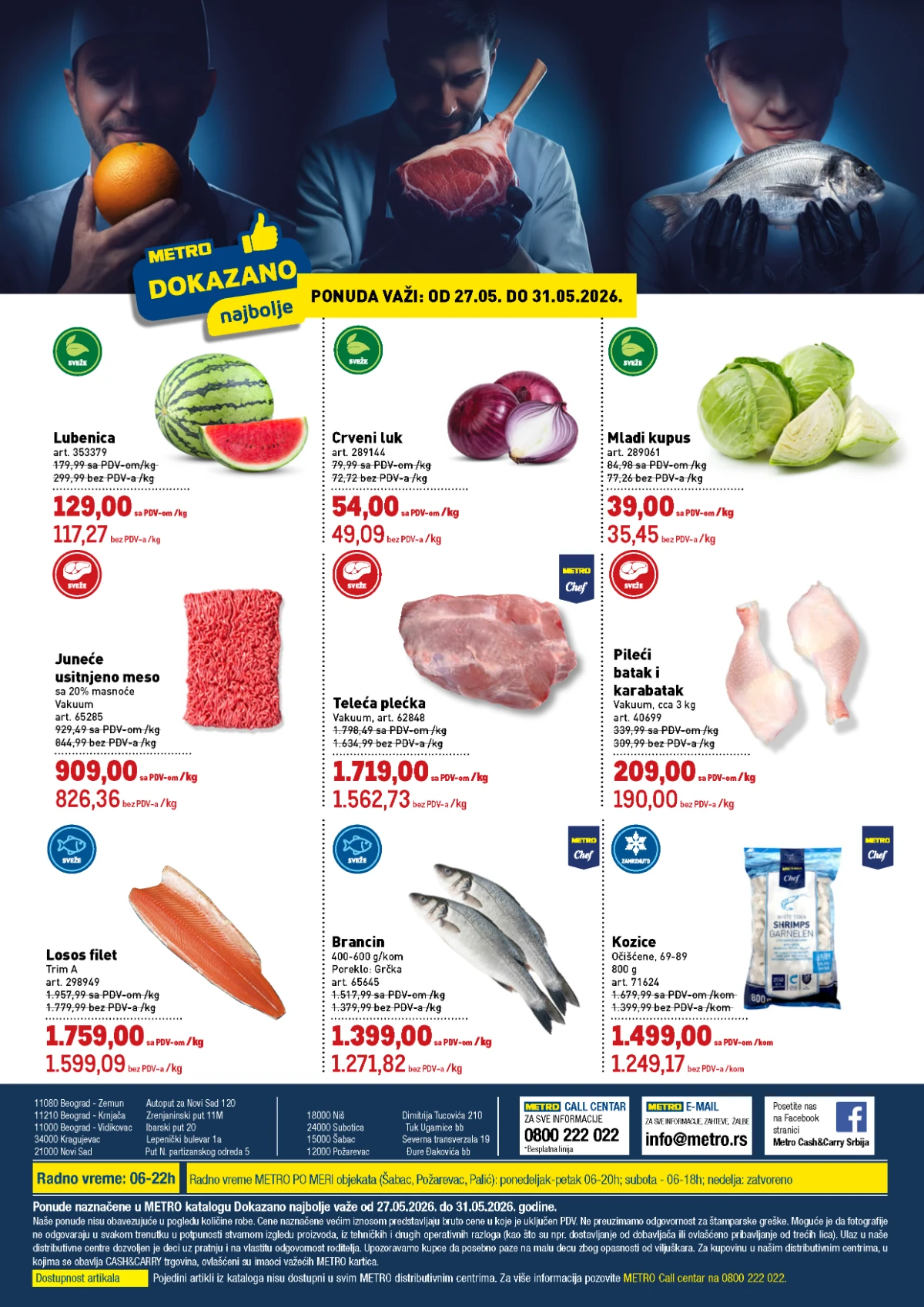 METRO Dokazano najbolje katalog 27.05–31.05.2026 lubenica crveni luk pileći batak teleća plećka i losos filet na akciji