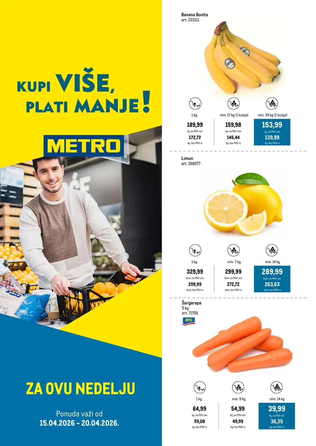 METRO katalog akcija kupi više plati manje do 20. aprila 2026 – prehrana, piće i kućne potrepštine na popustu Srbija