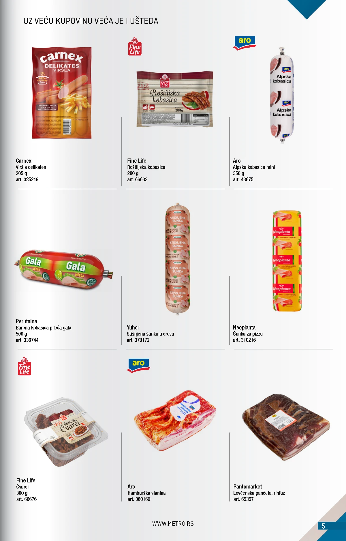 METRO Kupi više, plati manje – mesni proizvodi METRO katalog jul 2026 – kobasice, šunke, slanine i suhomesnati proizvodi