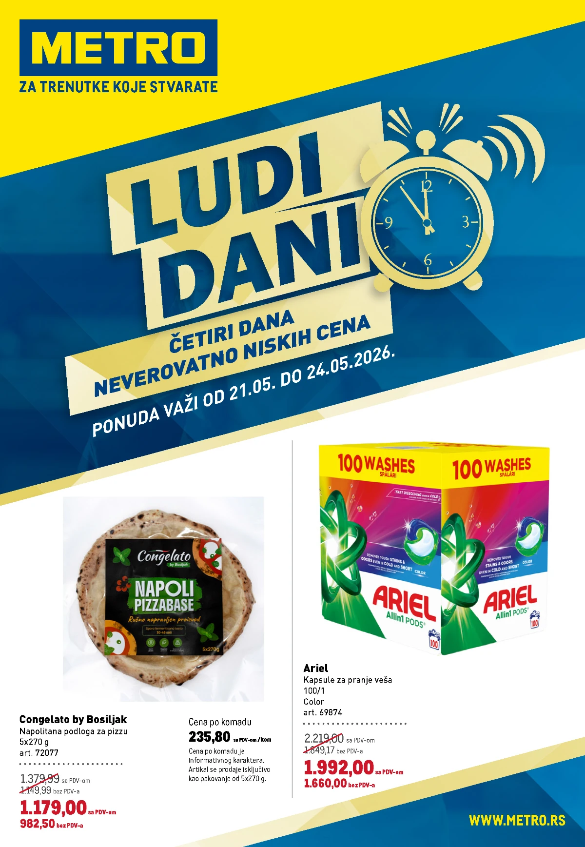 Metro Ludi Dani katalog do 24.05.2026 sniženja na klime televizore prehranu i kućnu hemiju