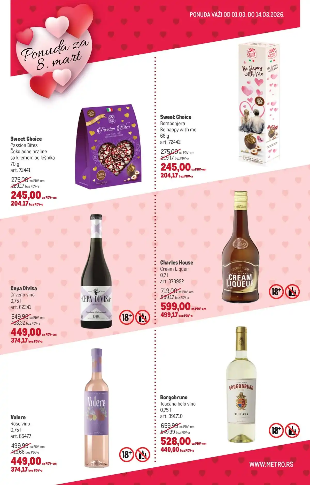 METRO katalog pokloni za Dan žena sniženja do 14. marta 2026