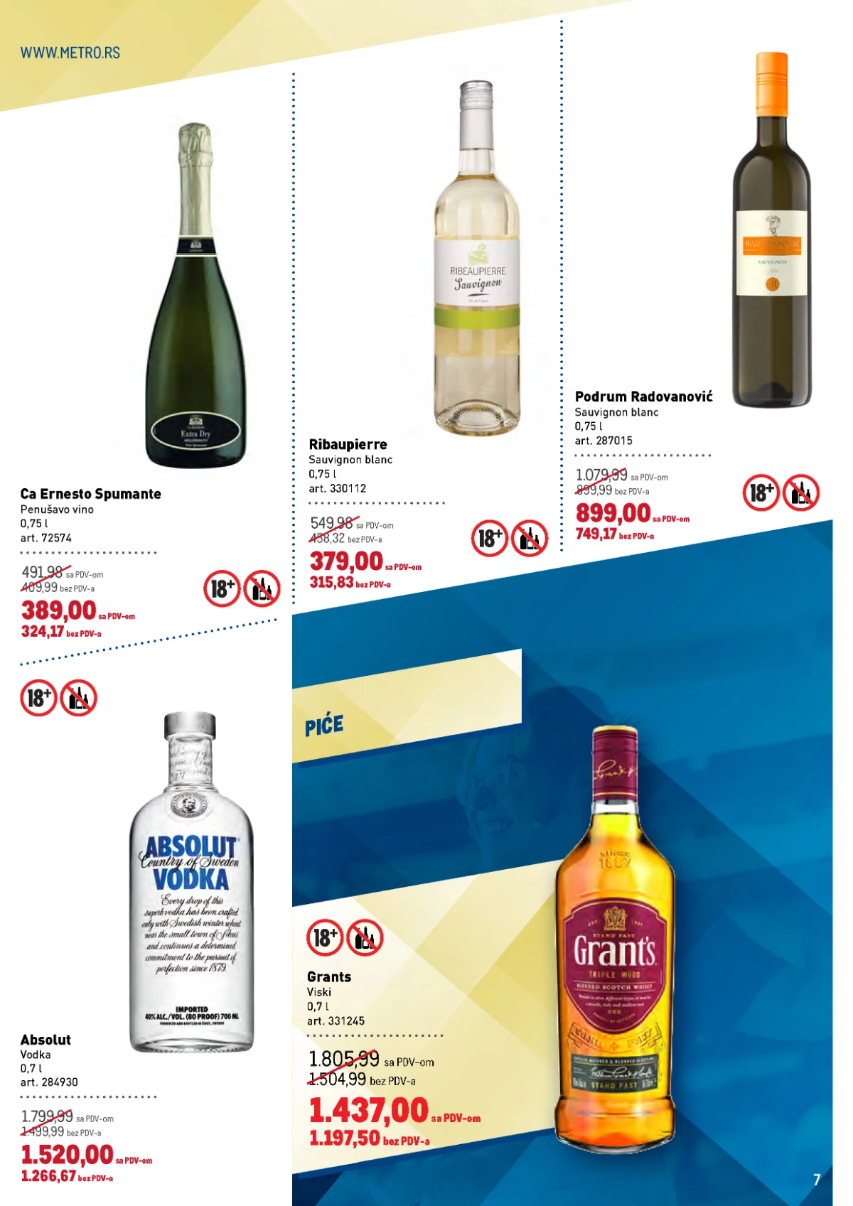 Metro katalog strana 7 – vino, viski i alkoholna pića