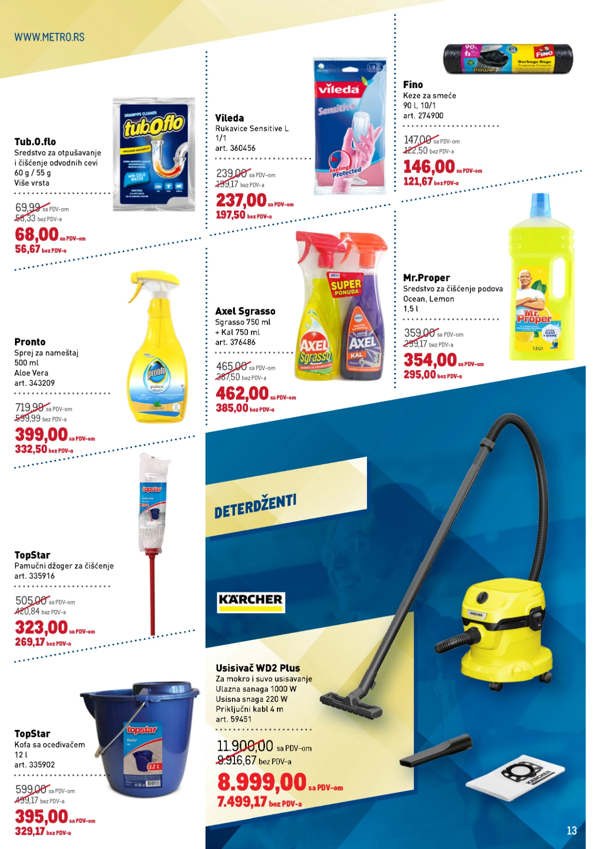 Metro katalog strana 13 – deterdženti i oprema za čišćenje