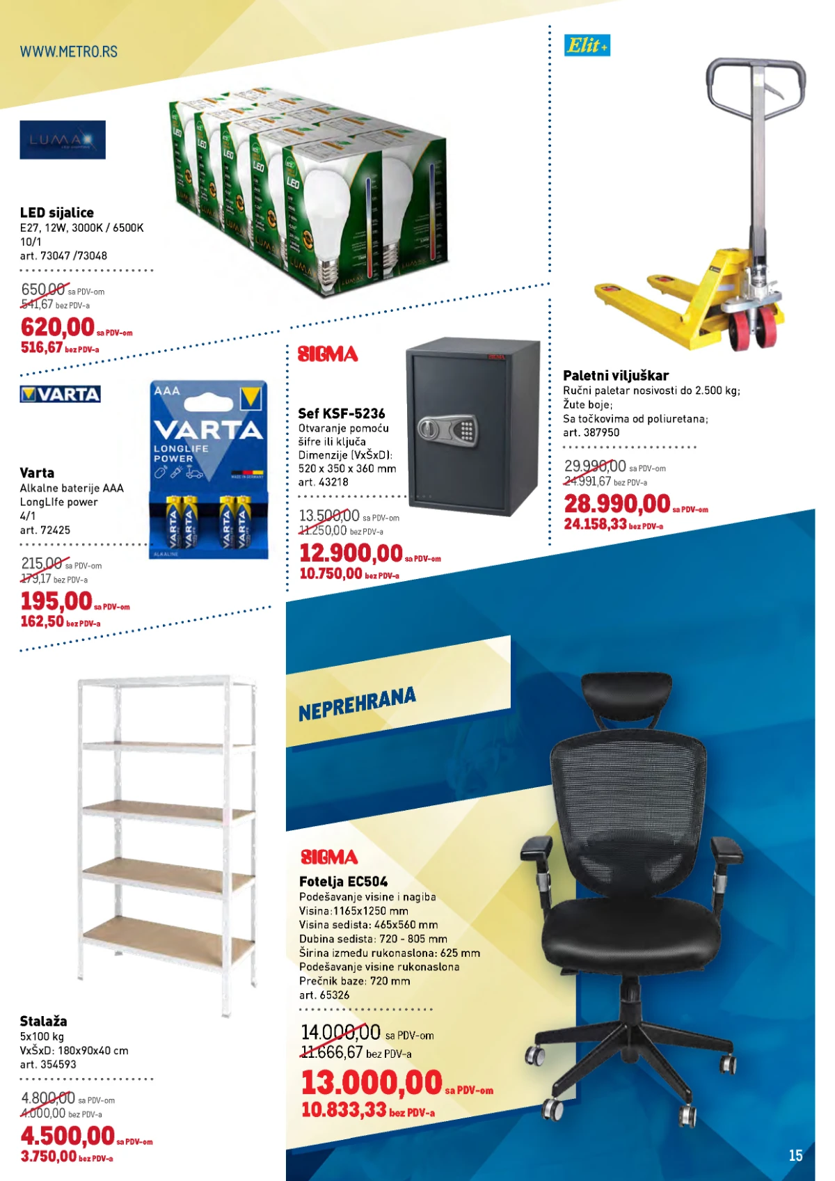 Metro katalog strana 15 – kancelarijski i tehnički program
