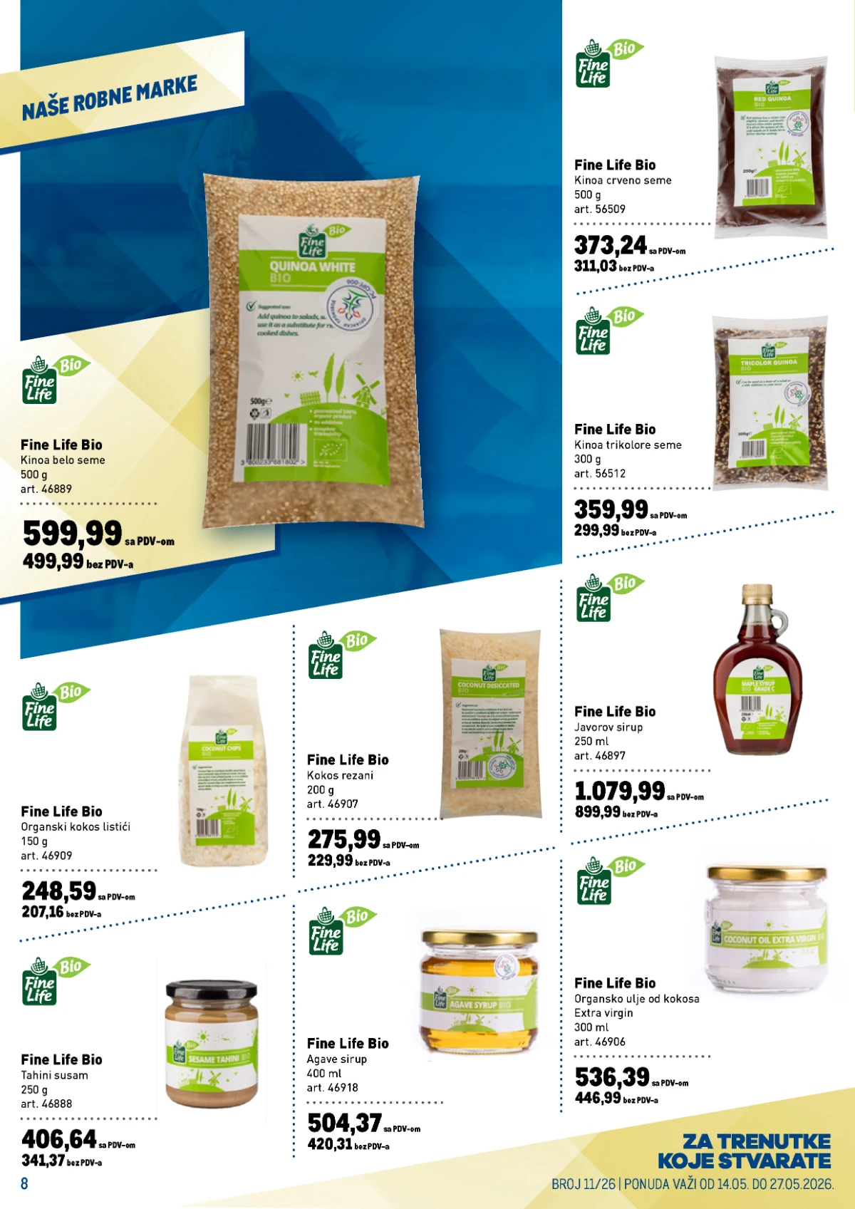 Metro katalog Fine Life Bio – organski proizvodi i zdrava hrana Metro katalog strana 8 – Fine Life Bio kvinoja, kokos i agave sirup