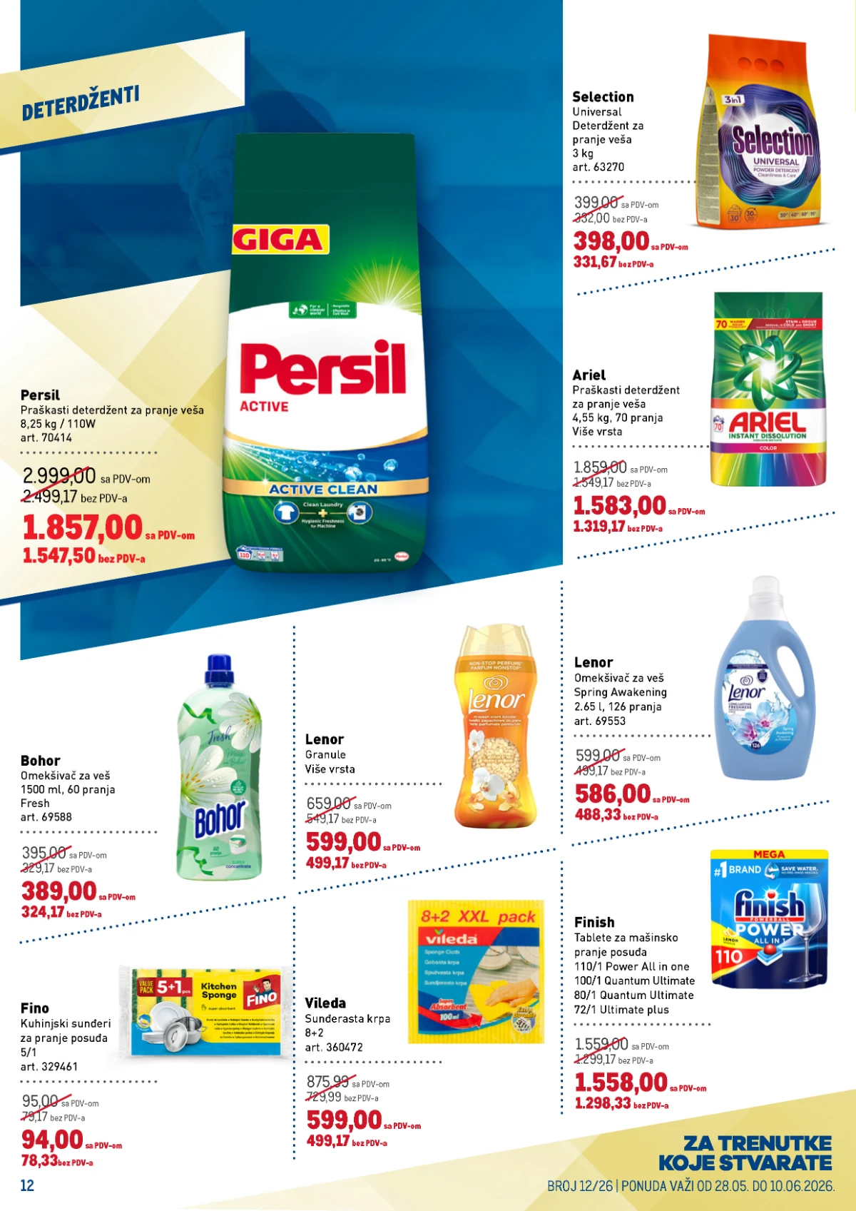 METRO katalog strana 12 – Persil, Ariel, Lenor i Finish na akciji