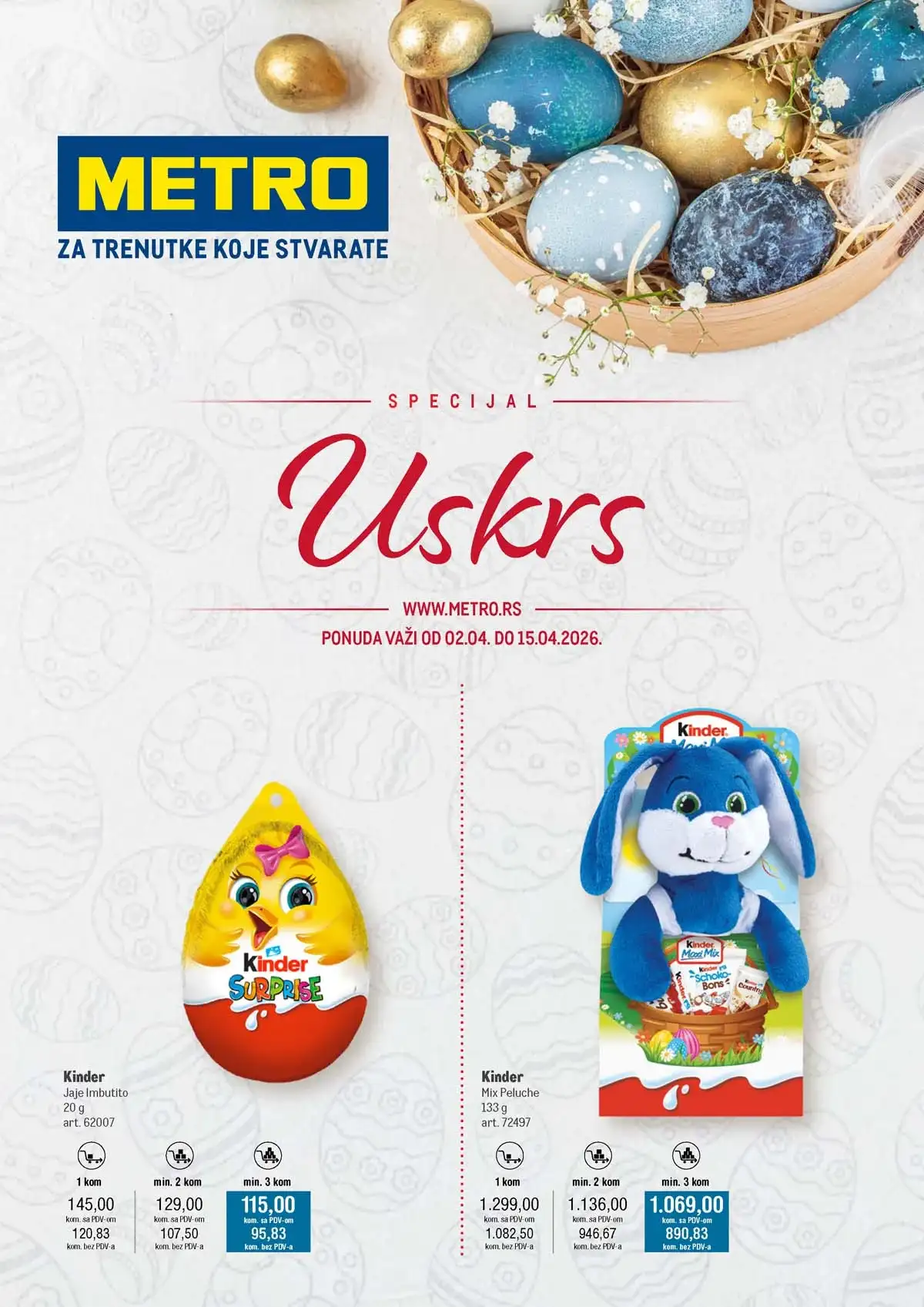 METRO Uskrsna akcija prehrane i neprehrane – sniženja do 15. aprila 2026