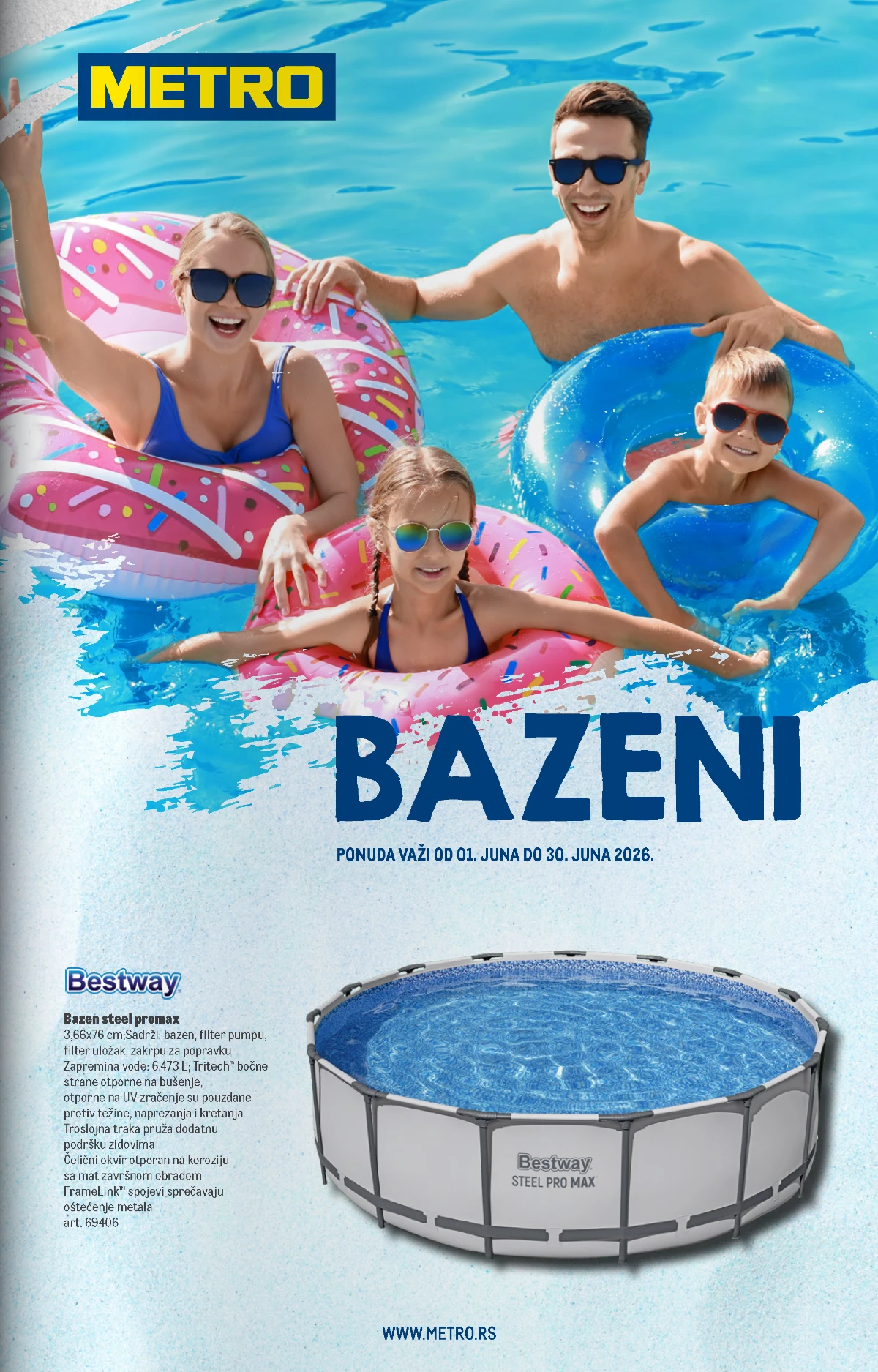 METRO Bazeni katalog jun 2026 bazeni i oprema za dvorište do 30.06.2026