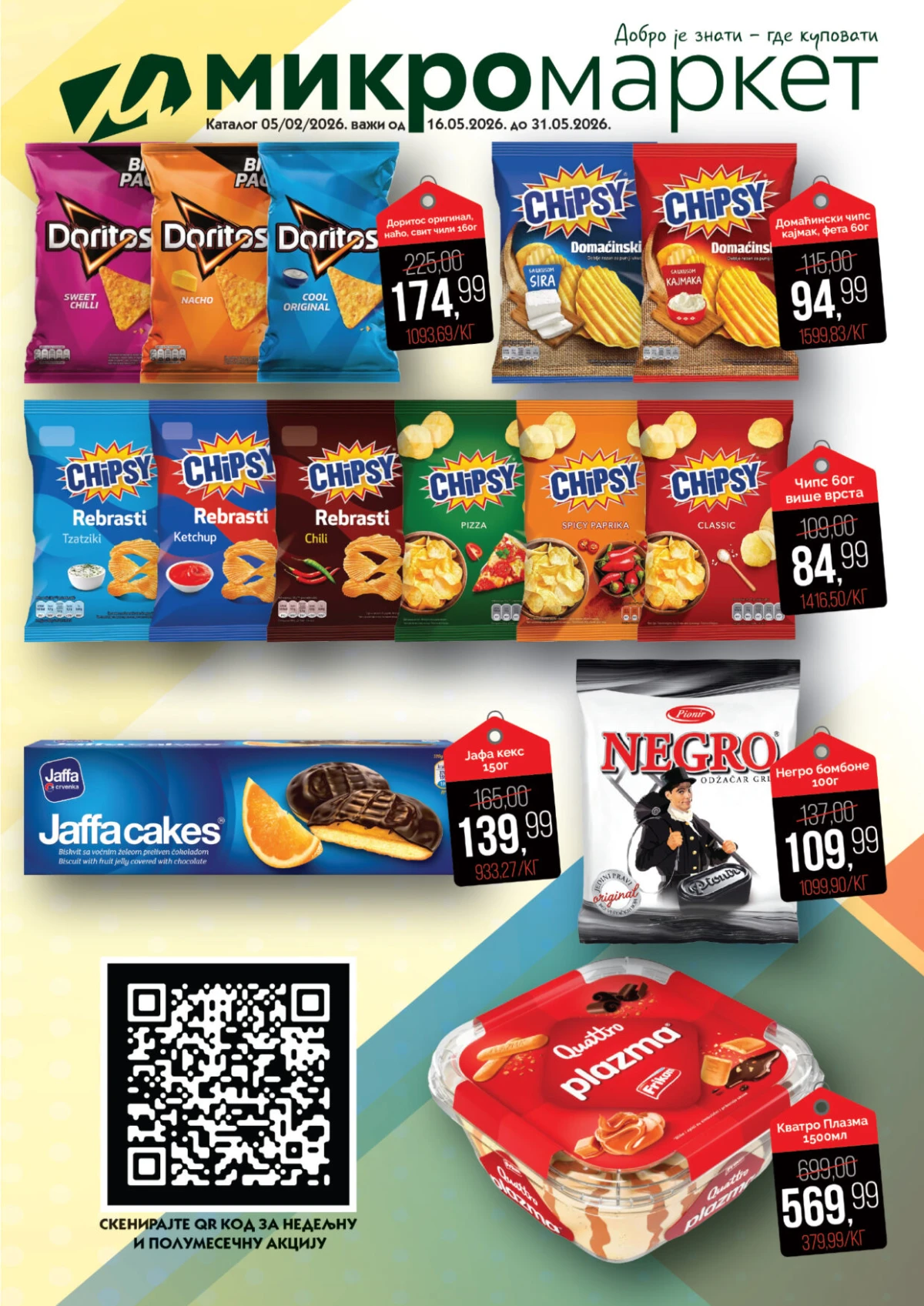 Mikromarket akcija do 31.05.2026 – Chipsy, Doritos, Jafa i slatkiši na sniženju