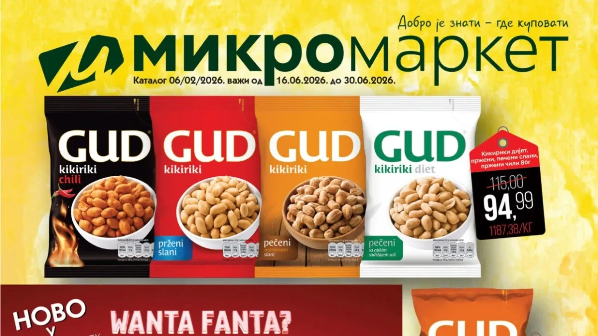 Mikromarket katalog do 30.06.2026 – polumesečna akcija uz popuste do 37% Mikromarket katalog do 30.06.2026 – polumesečna akcija sa popustima do 37 odsto