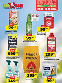 NS Bomi lude cene 01–10.05.2026 mleko 79.90 secer 99.90 i cumur 399.90 akcija