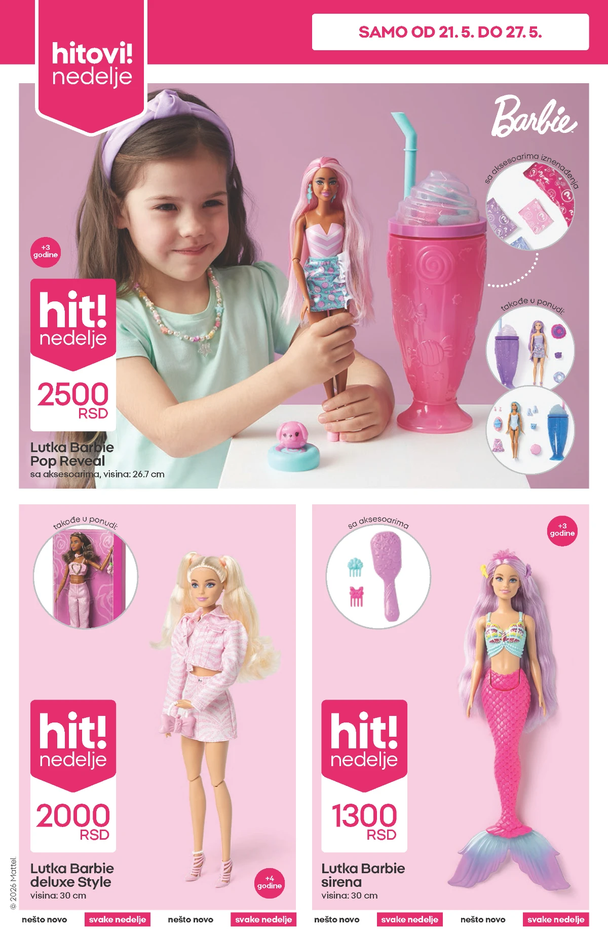 PEPCO Barbie igračke akcija 21–27.05.2026 Barbie lutke sirena i deluxe style po niskim cenama