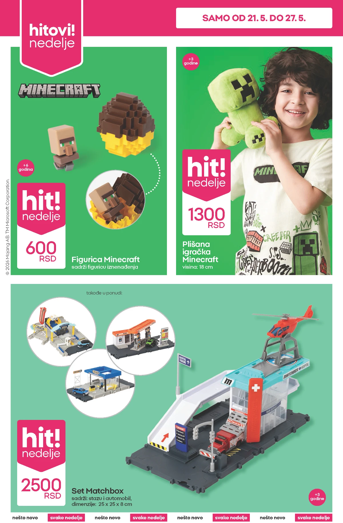 PEPCO Minecraft plišane igračke figurice i Matchbox setovi po akcijskim cenama