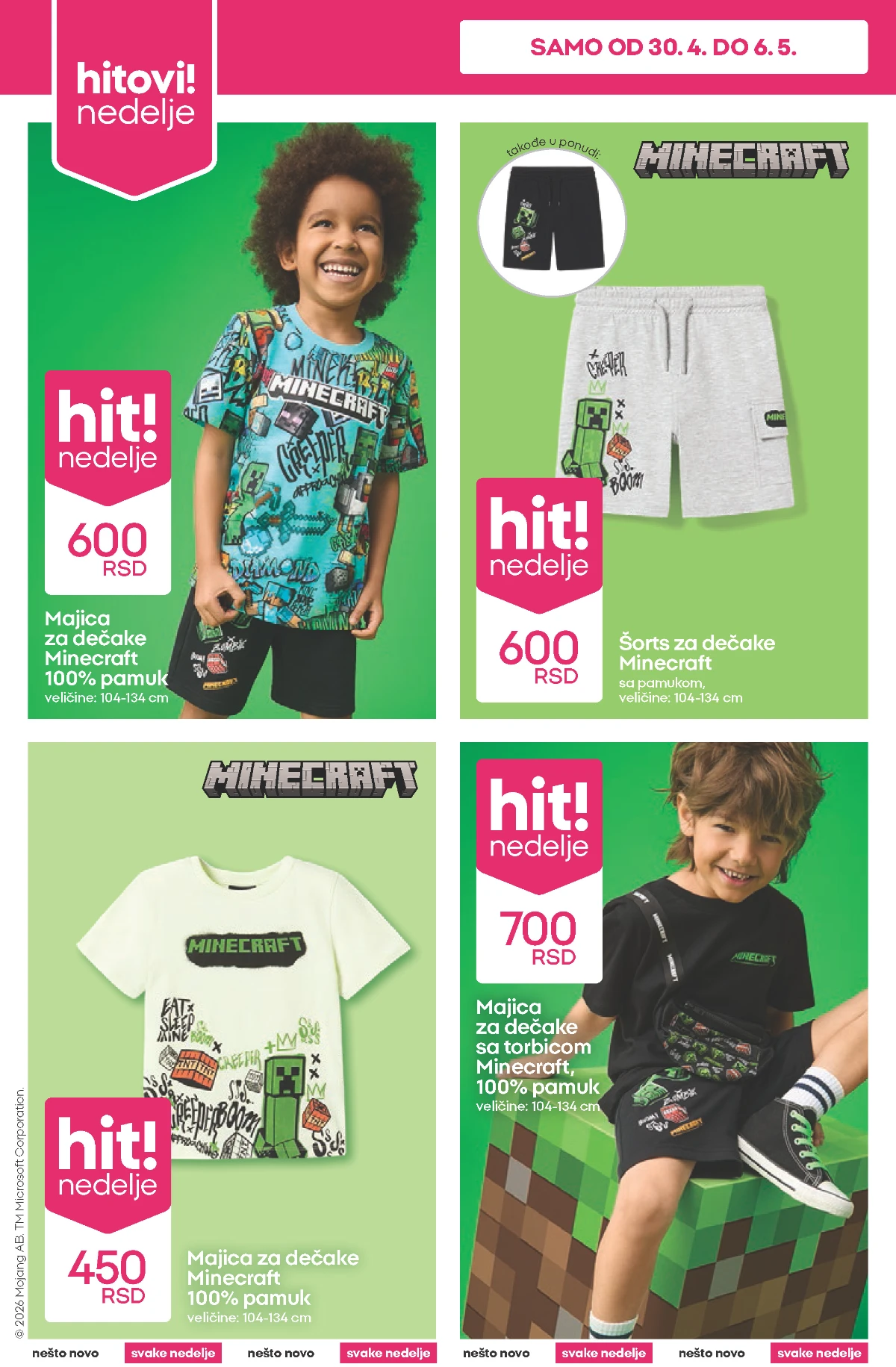 Pepco Minecraft kolekcija čarape bokserice i garderoba za decu akcija do 06.05.2026 strana 2