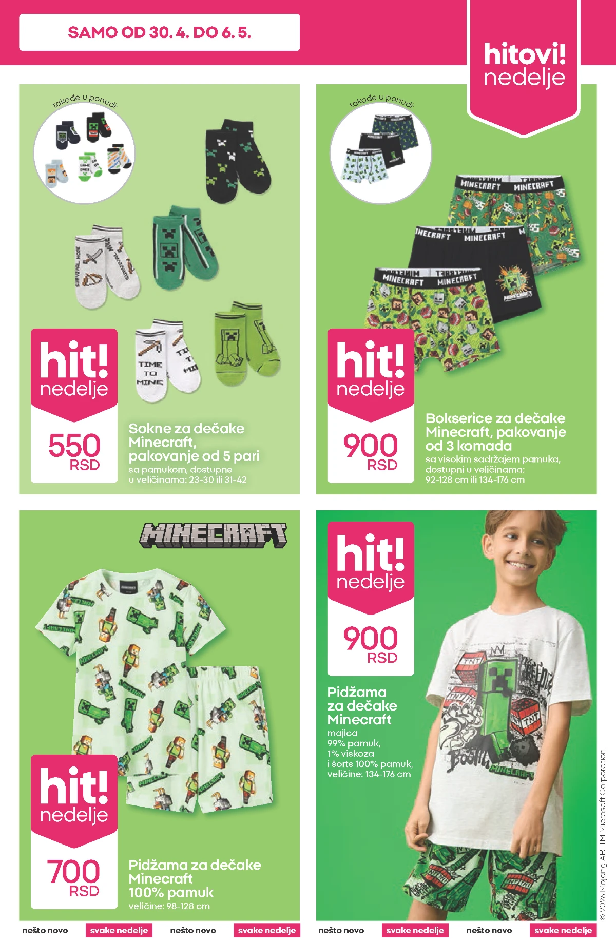 Pepco Minecraft pidžame majice i šorcevi za dečake akcija do 06.05.2026 strana 3