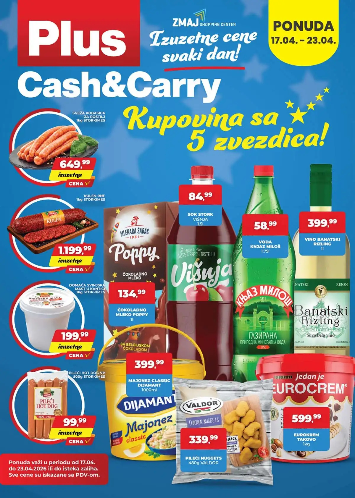 Plus Cash & Carry katalog – veleprodajna sniženja za ugostiteljstvo i velike kupovine, važi do 23. aprila 2026.