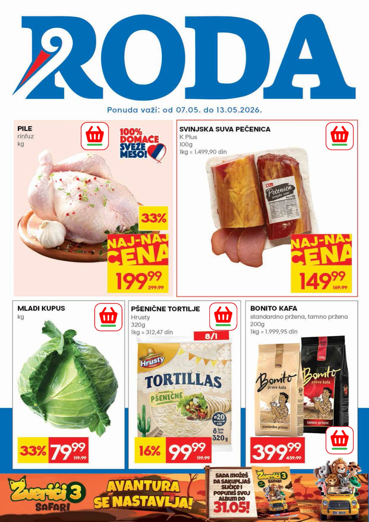 Roda akcija do 56% – ćevapi, krompir, mleko i kafa po akcijskim cenama