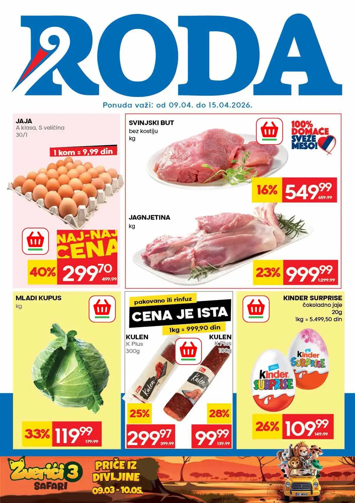 Roda akcija hit – popusti do 53% na prehranu i kućne proizvode do 15.04.2026