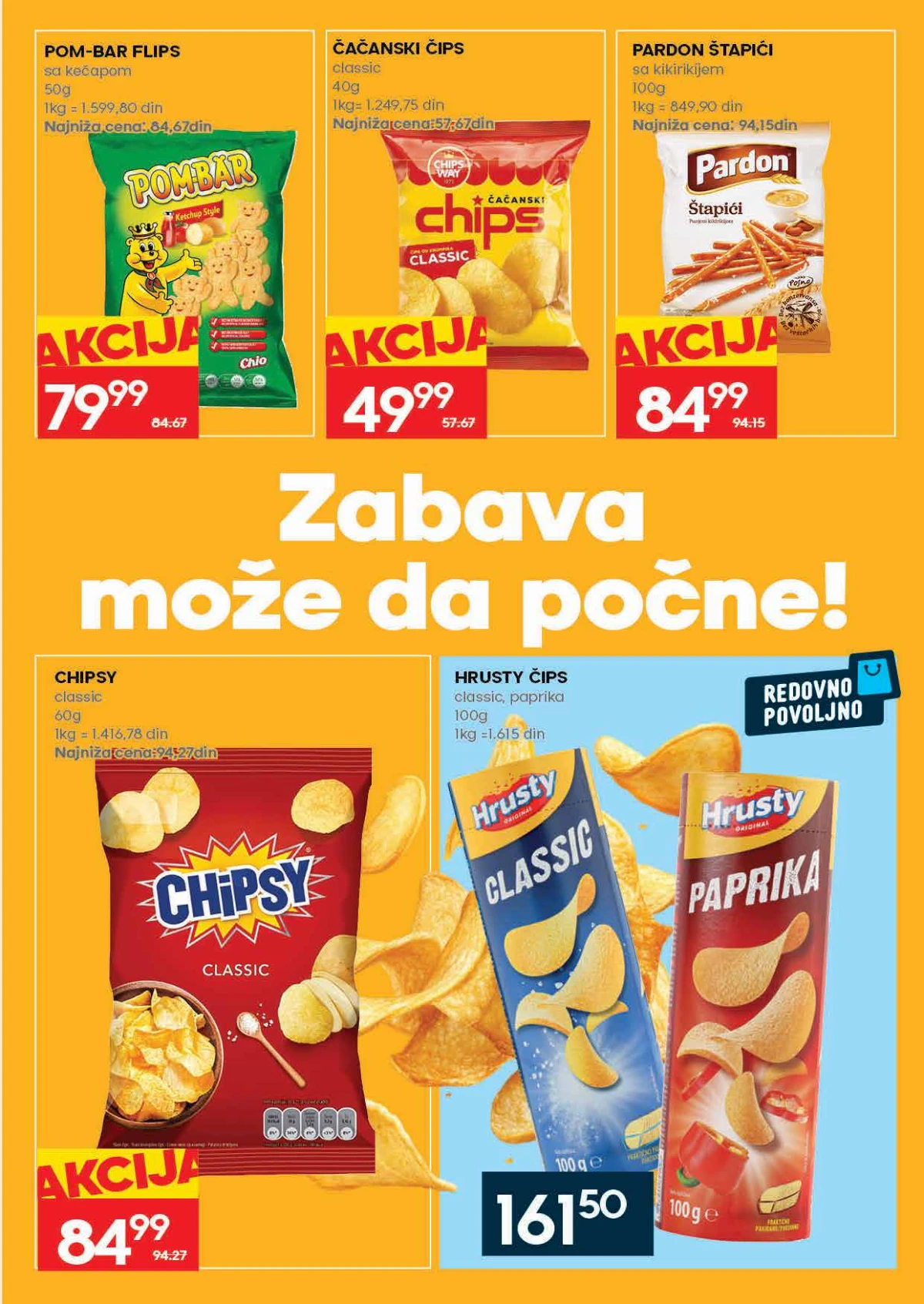 Roda katalog strana 21 – Pom Bar, Čačanski čips, Chipsy i Hrusty grickalice na akciji