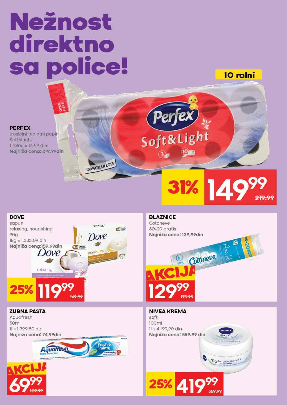 Roda katalog strana 28 – Perfex, Dove, Aquafresh i Nivea proizvodi na akciji