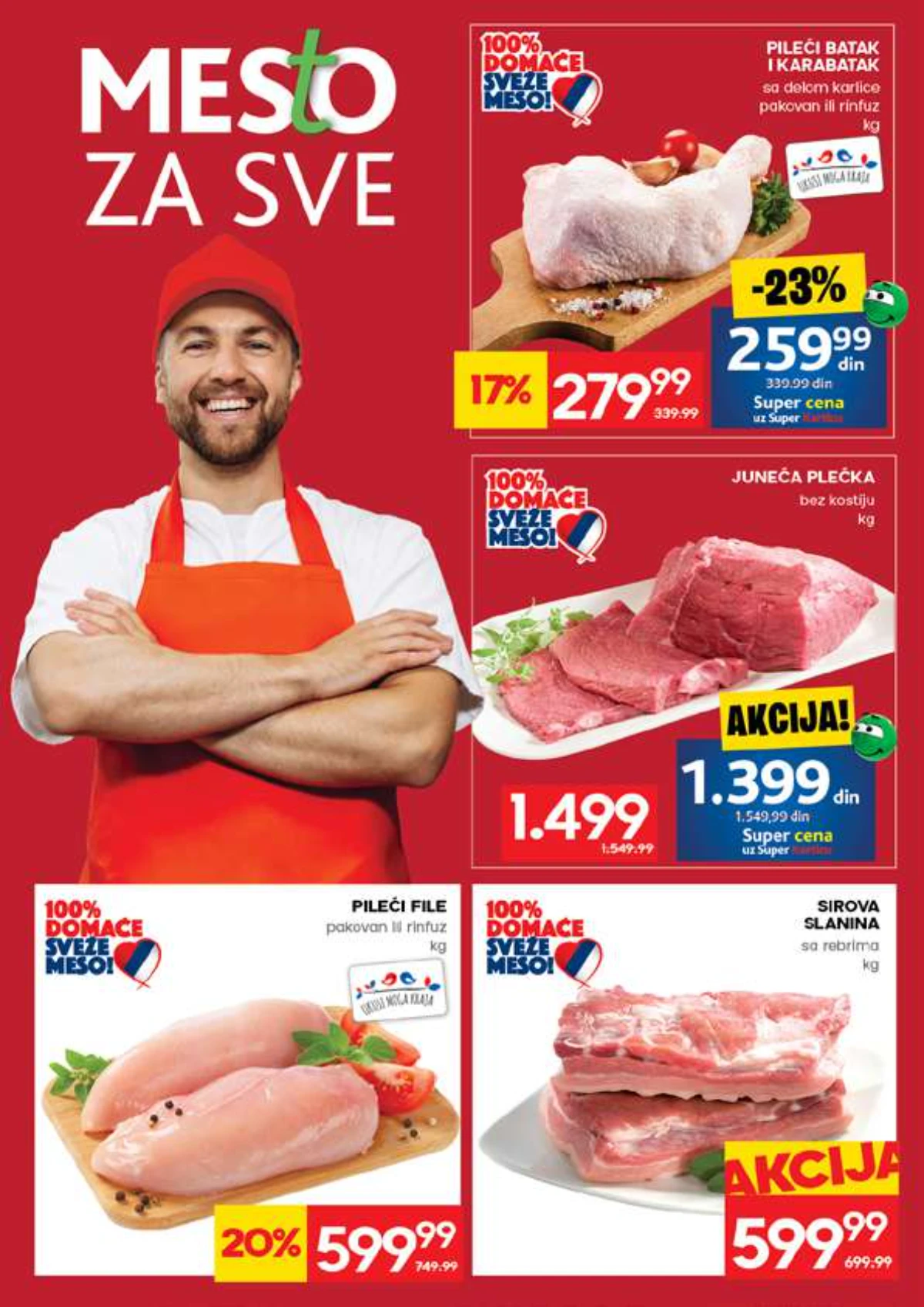 Roda meso akcija maj 2026 pileći file juneća plećka i slanina