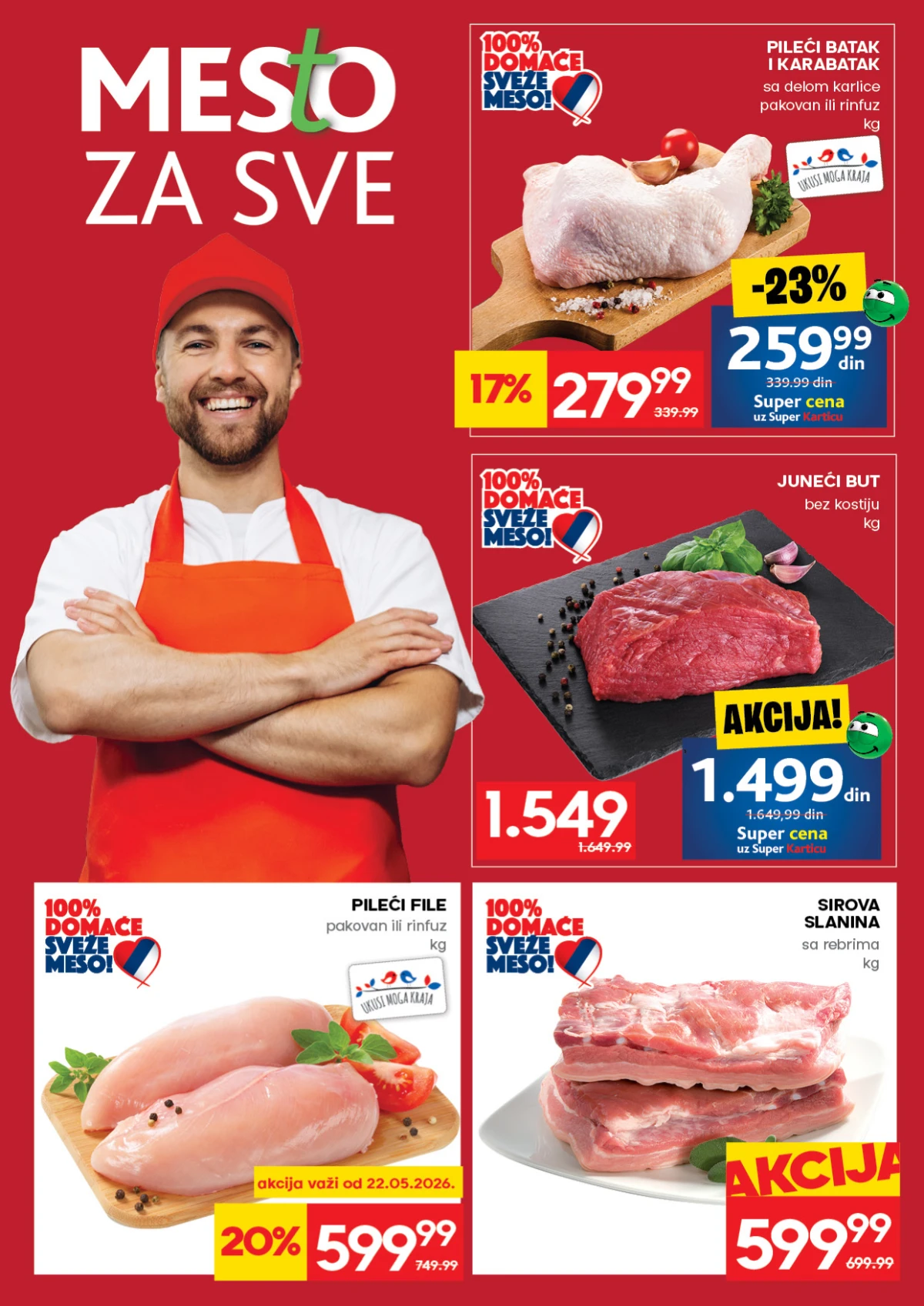 RODA katalog sniženja do 27.05.2026. – strana 4 RODA nedeljna akcija do 27.05.2026. strana 4 meso i mlečni proizvodi Srbija