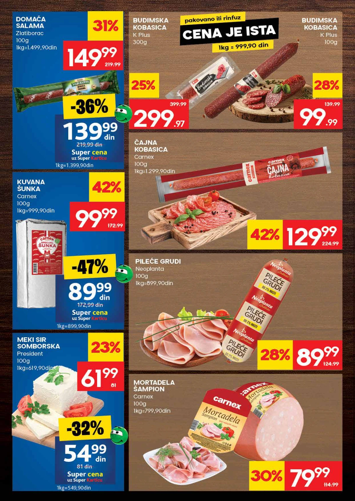 Roda katalog strana 6 – domaća salama, čajna kobasica i pileće grudi na akciji