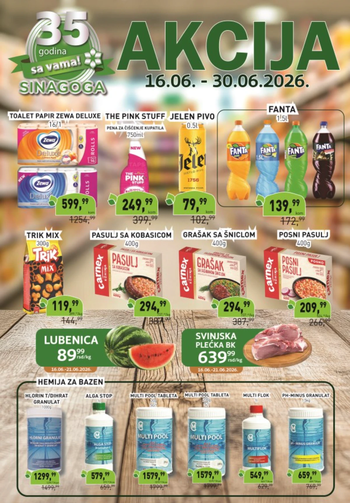 Sinagoga akcija do 35% popusta do 30.06.2026 – prehrana, piće i proizvodi za domaćinstvo