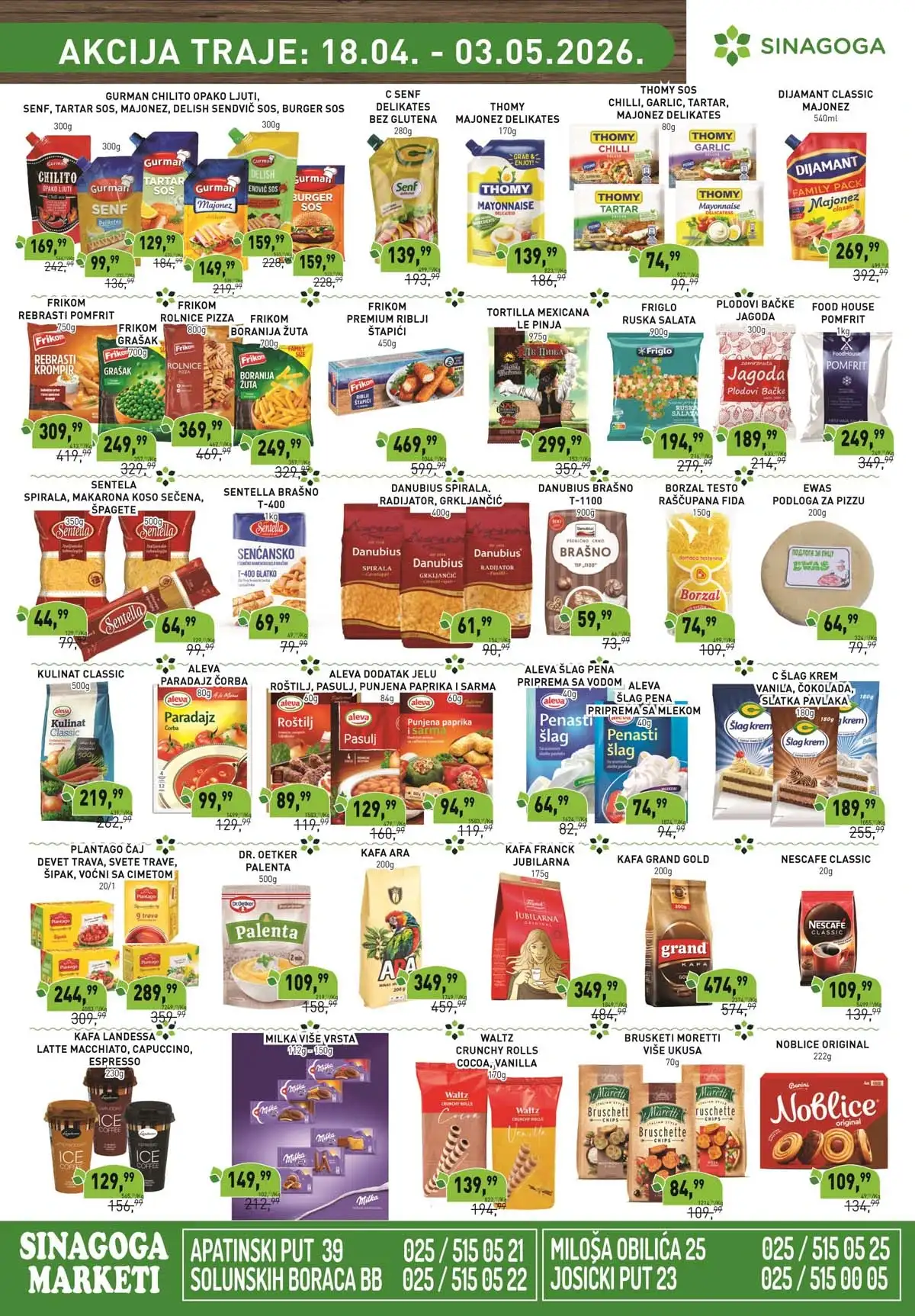 Sinagoga katalog akcija do 35% prehrana piće i proizvodi za domaćinstvo popusti