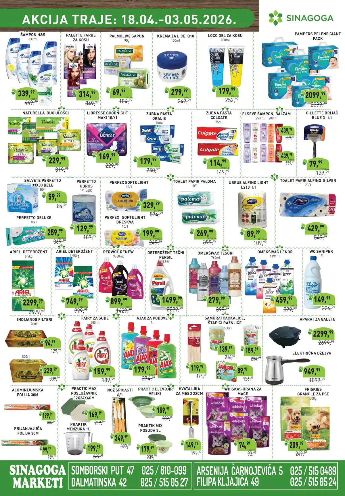 Sinagoga akcija ponuda do 35% prehrana piće i kućne potrepštine katalog