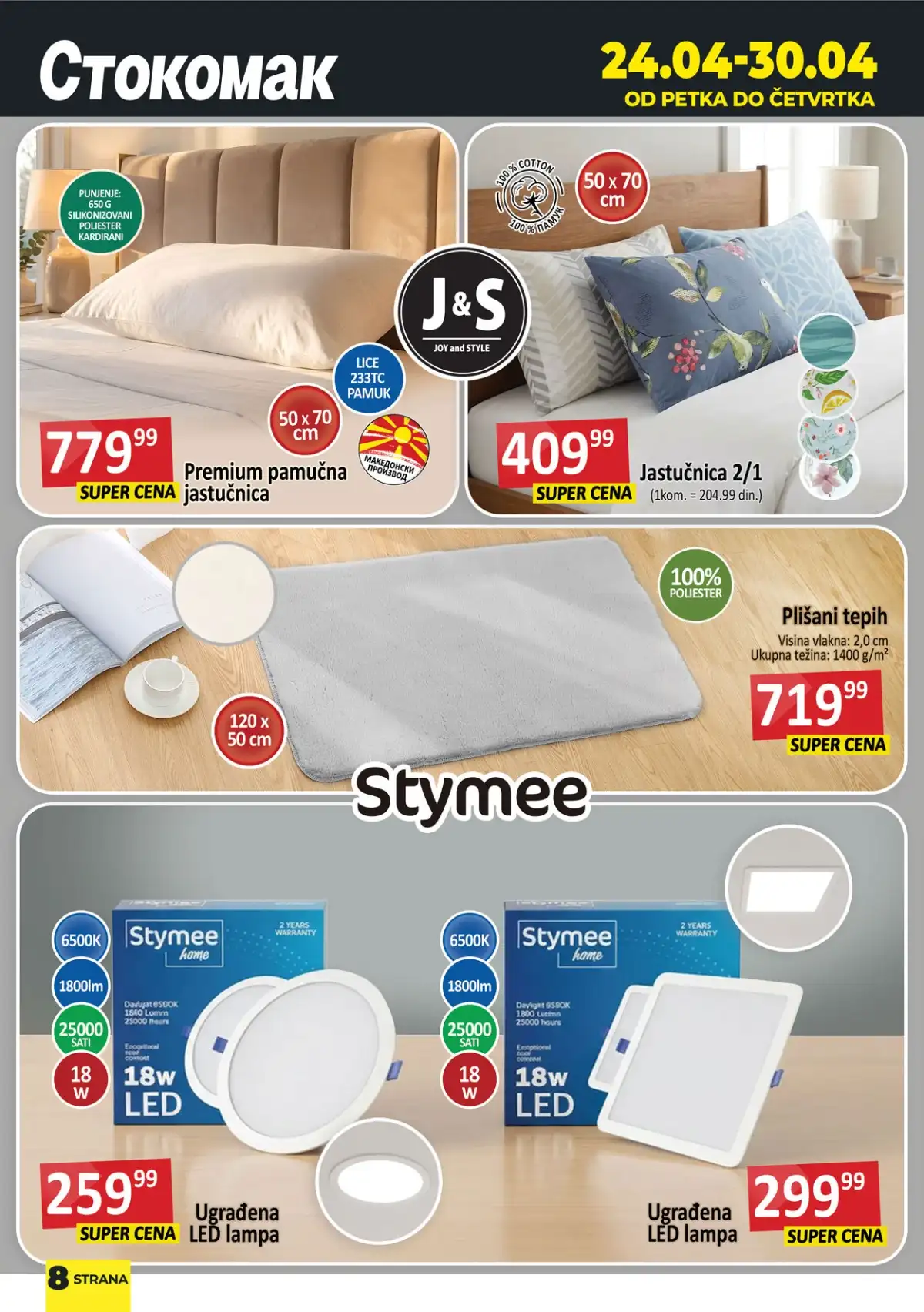 Stokomak akcija voće i povrće – sveže namirnice po akcijskim cenama do 30. aprila 2026