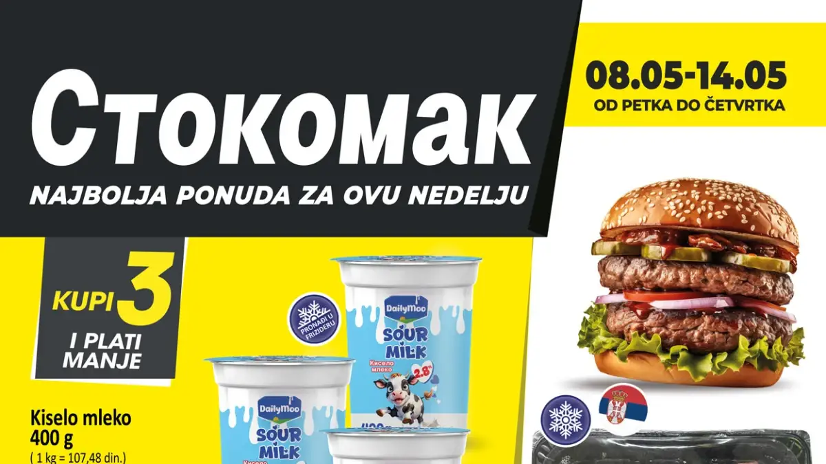 Stokomak katalog maj 2026 – mleveno meso 379,99 din, krompir 47,99 din i akcija do 14.05.2026