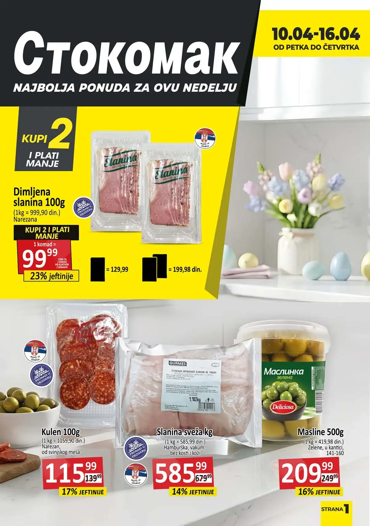 Stokomak akcija – katalog sniženja do 39% na prehranu, pića i kućne proizvode do 16.04.2026