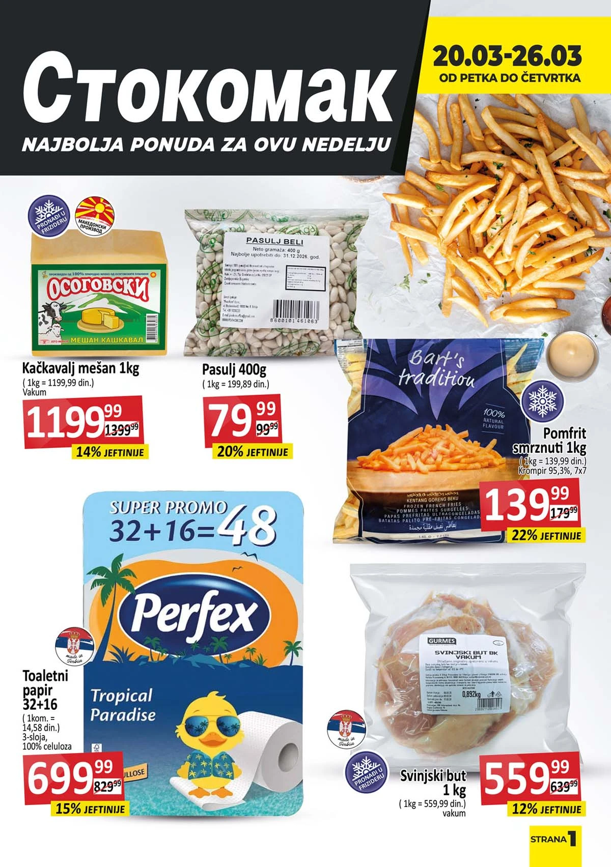 Stokomak akcija – katalog sniženja do 34% na prehranu, pića i kućne proizvode do 26.03.2026